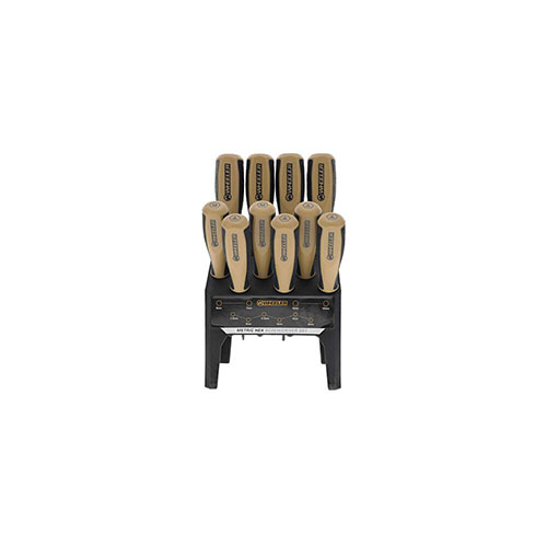 Erlebe mit dem 10-teiligen Benchtop Screwdriver Set von Wheeler Komfort und Organisation an deinem Arbeitsplatz! 🔧 Perfekte Auswahl für jede Aufgabe.